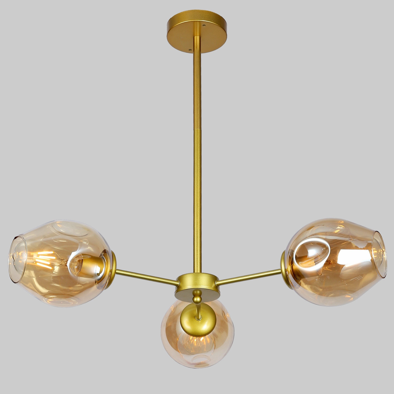 Золота люстра на 3 лампи Molecule (52-6039-3 GD+BR)