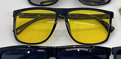 Антивідблискові окуляри для водія (антифари) для нічної їзди, окуляри-антифари жовті з дизайном Ray Ban Wayfarer