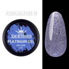 Гель – платинум Platinum Gel Дизайнер із мерехтінням, 5 мл. Фіолетово-синій 11