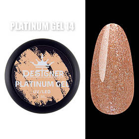 Гель – платинум Platinum Gel Дизайнер із мерехтінням, 5 мл. Персиковий 14