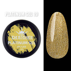 Гель – платинум Platinum Gel Дизайнер із мерехтінням, 5 мл. Жовтий 19