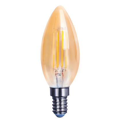 LED лампа Velmax V-Filament-Amber-C37 4W E14 2200K 400Lm 21-42-37, фото 1