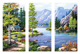 СК-006 Гірський пейзаж, набір для вишивання бісером картини модульної картини