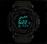 Чоловічий наручний годинник незвичайний тактичний бюджетний чоловічий кварцовий годинник з каучуковим ремінцем, фото 4