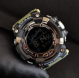 Якісний водонепроникний чоловічий військовоспортивний наручний годинник із секундоміром, будильником, фото 8