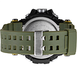 Чоловічий наручний годинник незвичайний тактичний бюджетний чоловічий кварцовий годинник з каучуковим ремінцем, фото 9