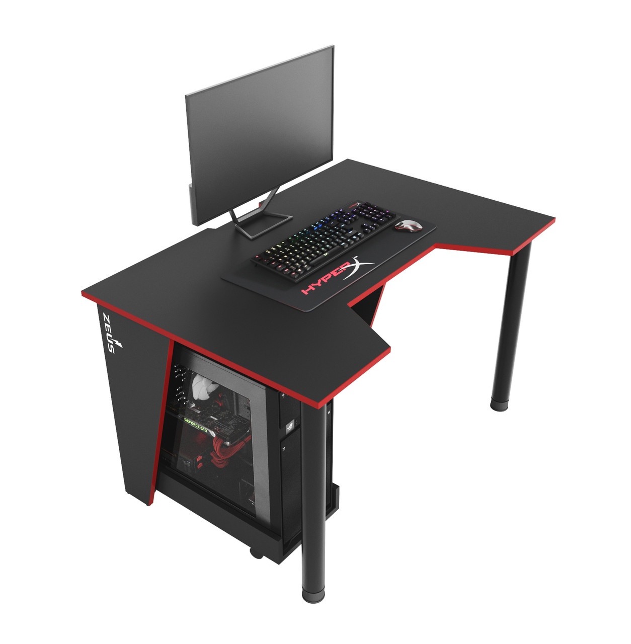Геймерський стіл "GAMER-1" 120х80х75 см. Чорний/Червоний