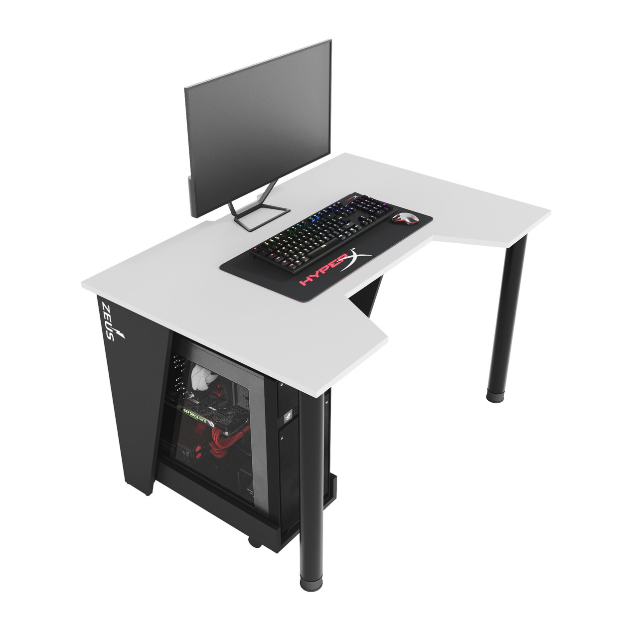 Геймерський стіл "GAMER-1" 120х80х75 см. Чорний/Білий