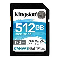 Карта пам&apos;яті SDXC 512GB UHS-I/U3 Class 10 Kingston Canvas Go! Plus R170/W90MB/s (SDG3/512GB)