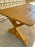 Дерев'яний садовий комплект 1,95м (Стіл та 2 Лавки) "Пісочний годинник". Колір: Сосна, фото 5
