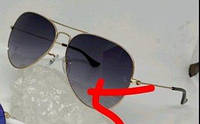 Очки солнцезащитные Aviator капельки Ray Ban черные с грандиентом, очки авиатор капли стеклянные черны
