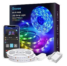 Розумна світлодіодна LED стрічка 10 метрів (2 х 5м) Govee RGB Smart LightStrip, Wi-Fi + Bluetooth