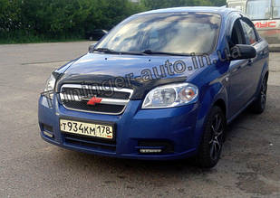 Дефлектор капоту (Мухобійка) Chevrolet Aveo 2005-2012 (Sim)