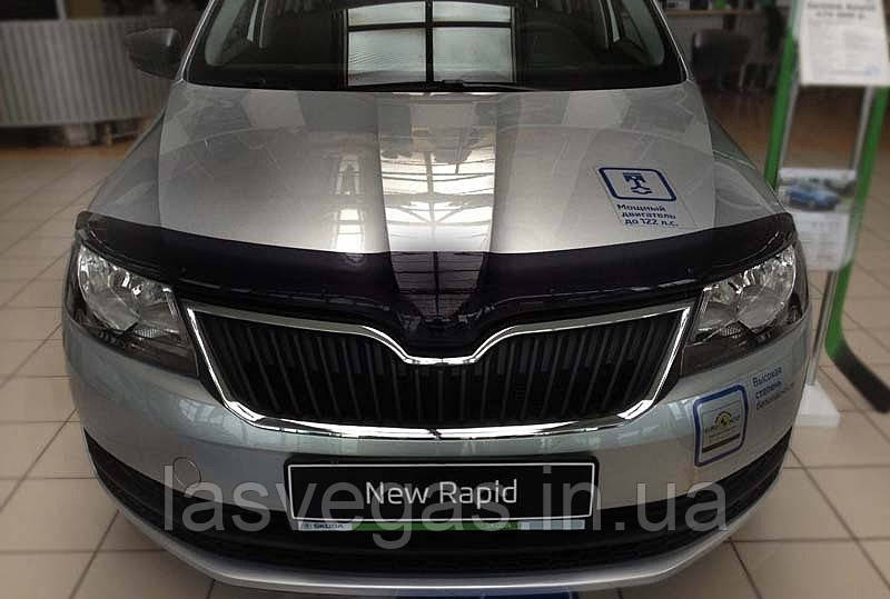 Мухобойка, дефлектор капота Skoda Rapid 2012-2015 Sim