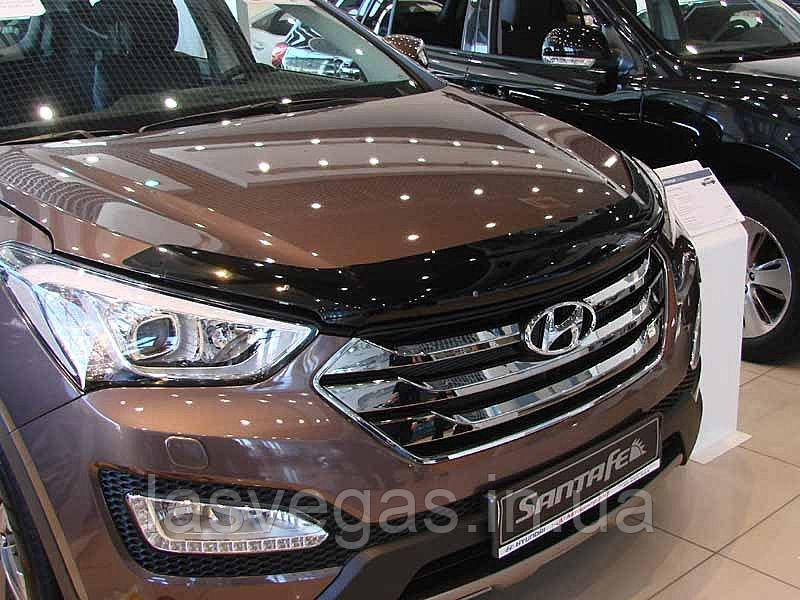 Мухобойка, дефлектор капота для Hyundai Santa Fe 2012-2017