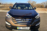 Мухобойка, дефлектор капота для Hyundai Santa Fe 2012-2017, фото 3