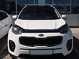 Мухобойка, дефлектор капота Kia Sportage 2016- (Sim), фото 3