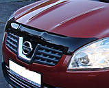Мухобойка, дефлектор капота Nissan Qashqai 2007-2010 (Sim), фото 3