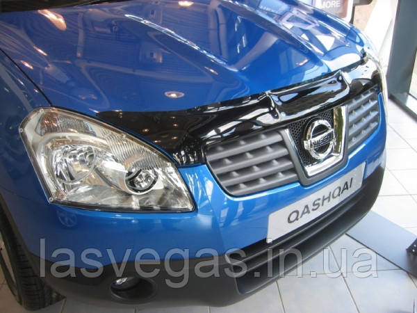 Мухобойка, дефлектор капота Nissan Qashqai 2007-2010 (Sim)