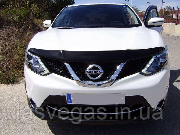 Мухобойка, дефлектор капота Nissan Qashqai 2014-/2017- (Sim), фото 1