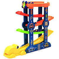 Ігровий набір паркінг-трек Веселий трамплін Алігатор, 5 рівнів, 4 машинки (6843), фото 2