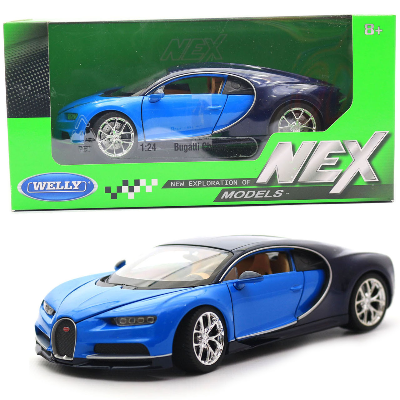 Іграшкова машинка Welly Nex «Країна Іграшок» Бугатті Широн, синій, 18 см (24077W), фото 1