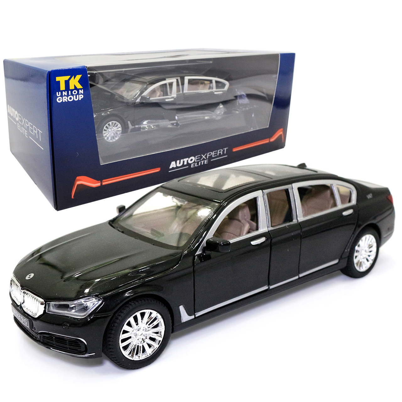 Машинка ігрова BMW Limousine "АвтоЕксперт" БМВ Лімузин метал чорний світло звук 20*6*7 см (EL-7845), фото 1