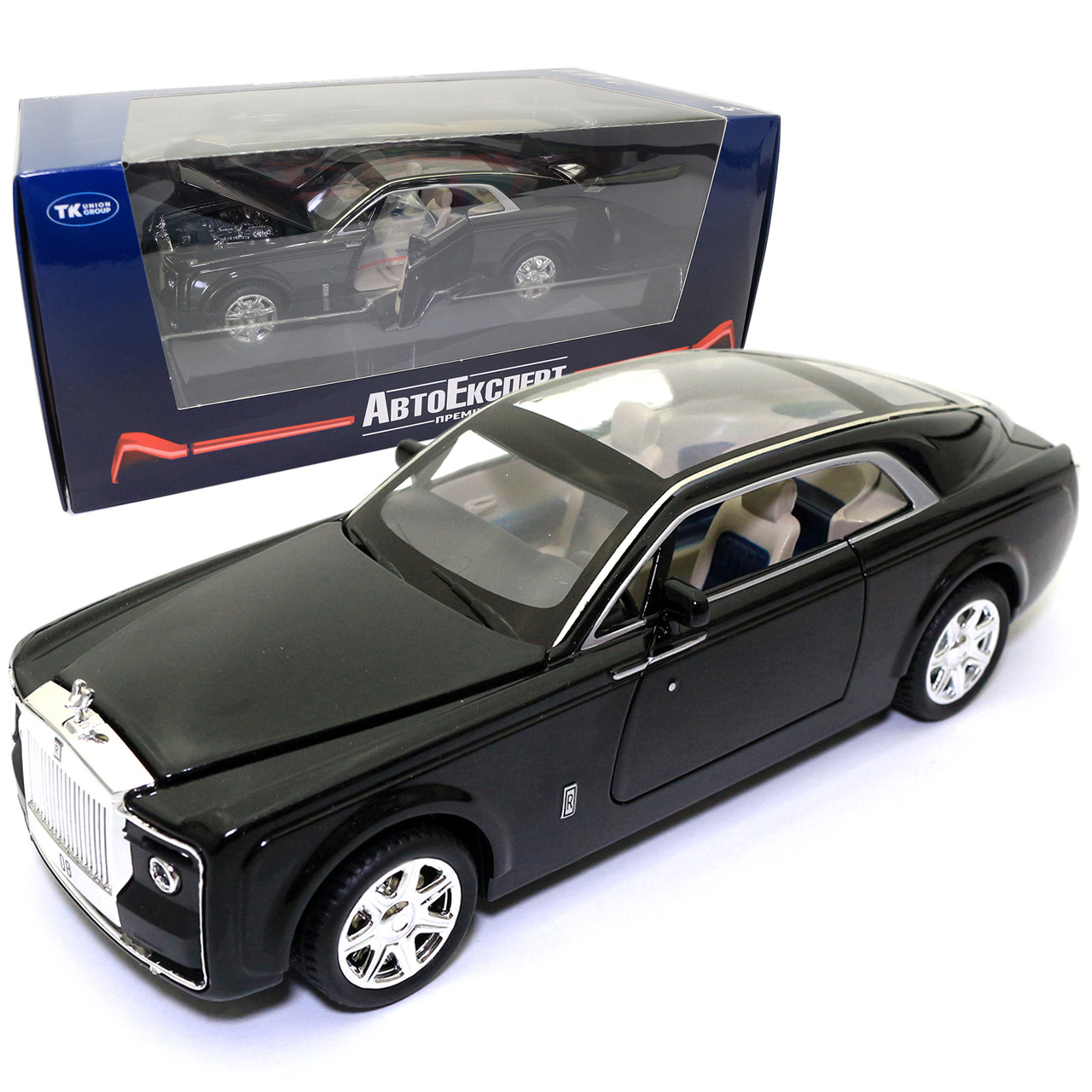 Машинка ігрова Rolls-Royce «АвтоЕксперт» Роллс-Ройс метал чорне світло звук 21*6*7 см (EL-8737), фото 1