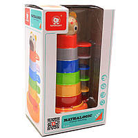 Дерев'яна розвиваюча іграшка Top Bright барвиста вежа, 8 елементів (120322), фото 2