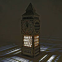 Дерев'яний 3D конструктор Годинник Світильник Скринька Tower Clock UnityWood 195 деталей 37,5*513*10,5 см (UW-013), фото 2