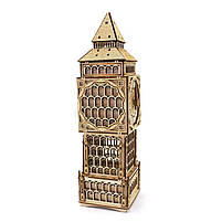 Дерев'яний 3D конструктор Годинник Світильник Скринька Tower Clock UnityWood 195 деталей 37,5*513*10,5 см (UW-013), фото 7