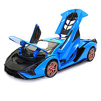 Іграшкова машинка металева Lamborghini Sian «АвтоЕксперт», Ламборджіні Сіан, світло, звук, 20*8*5 см блакитний (GT-1502), фото 5