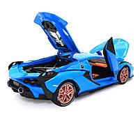 Іграшкова машинка металева Lamborghini Sian «АвтоЕксперт», Ламборджіні Сіан, світло, звук, 20*8*5 см блакитний (GT-1502), фото 6