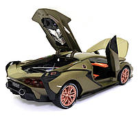 Іграшкова машинка металева Lamborghini Sian «АвтоЕксперт», Ламборджіні Сіан, світло, звук, 20*8*5 см хакі (GT-1502), фото 6