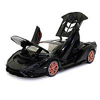 Іграшкова машинка металева Lamborghini Sian «АвтоЕксперт», Ламборджіні Сіан, світло, звук, 20*8*5 см чорний (GT-1502), фото 5