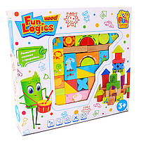 Дерев'яний конструктор Fun Game «Fun Logics Wood» 35 деталей 28*29*6 см (7381), фото 6