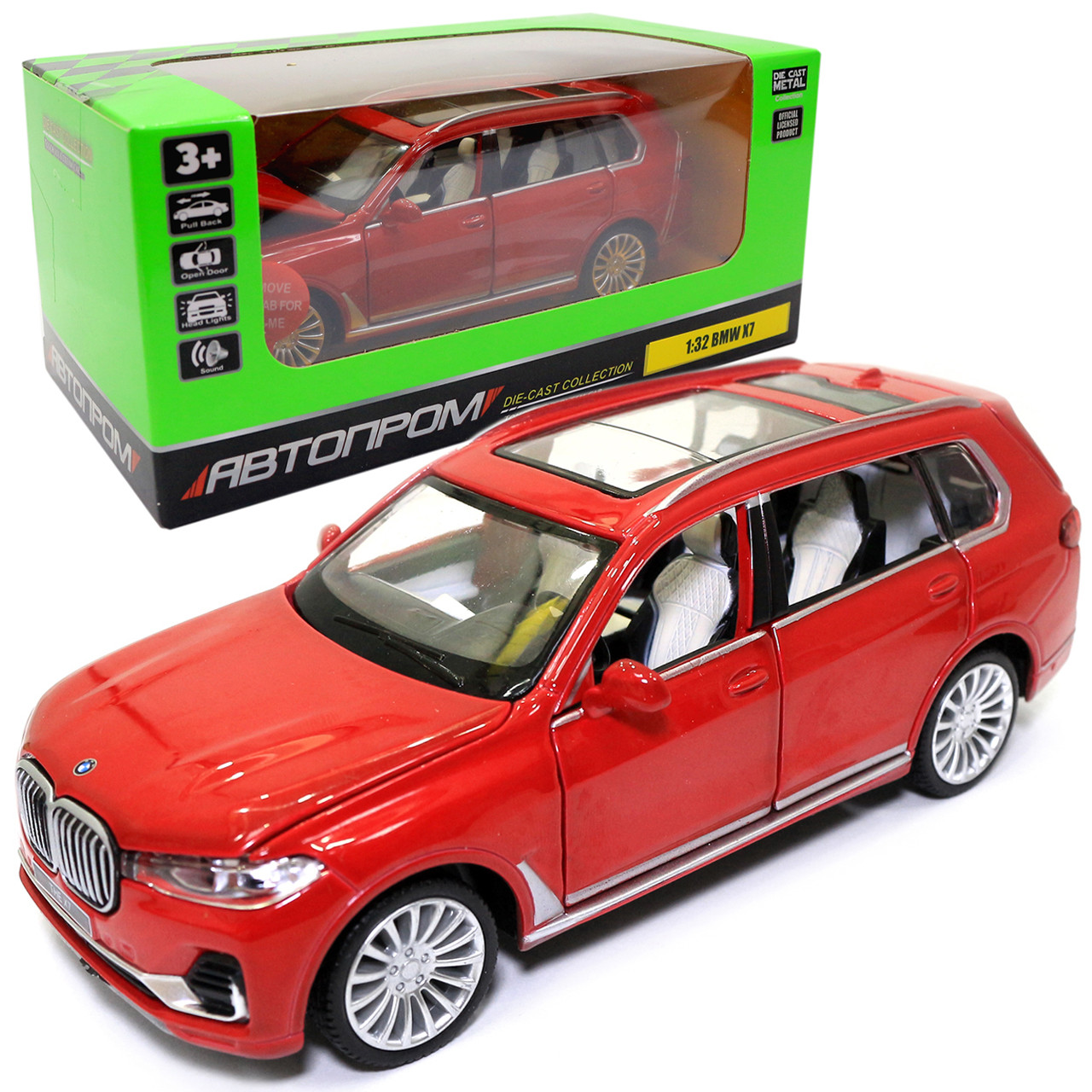 Іграшкова машинка металева «BMW X7» Автопром БМВ, червоний, 14*5*5 см, (68470), фото 1