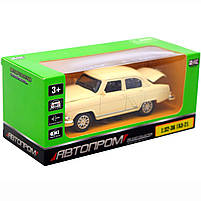 Машинка іграшкова Автопром «1: 32-36 ГАЗ-21» метал, 14 см, бежевий, світло, звук, двері відчиняються (7504), фото 2