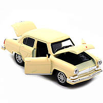 Машинка іграшкова Автопром «1: 32-36 ГАЗ-21» метал, 14 см, бежевий, світло, звук, двері відчиняються (7504), фото 9