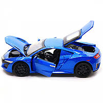 Машинка іграшкова Автопром «Acura NSX» метал, 14 см, синя (світло, звук, двері відчиняються) 6607, фото 10