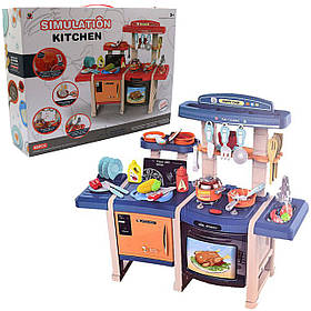 Набір ігровий «Кухня» іграшкова, 45 елементів, світлові та звукові ефекти, вода, пар, 78х28х70 см (MJL-713/713)