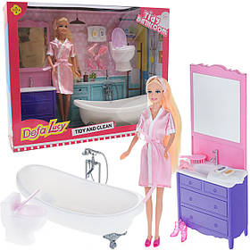 Набір ігровий лялька Defa Lucy & Misil «Ванна кімната», іграшкові меблі, аксесуари, 29 см, (8436)