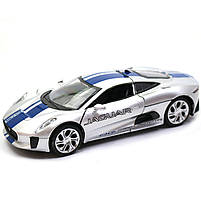 Машинка іграшкова Автопром «Jaguar C-X75», 14 см, світло, звук, двері відчиняються, світло-синя (68399), фото 3