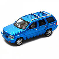 Машинка іграшкова Автопром «Jeep» (джип) метал, 14 см, синій (світло, звук, двері відчиняються) 7638, фото 3