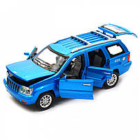 Машинка іграшкова Автопром «Jeep» (джип) метал, 14 см, синій (світло, звук, двері відчиняються) 7638, фото 5
