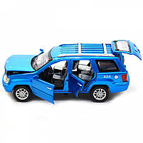 Машинка іграшкова Автопром «Jeep» (джип) метал, 14 см, синій (світло, звук, двері відчиняються) 7638, фото 6