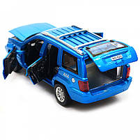 Машинка іграшкова Автопром «Jeep» (джип) метал, 14 см, синій (світло, звук, двері відчиняються) 7638, фото 7