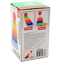 Розвиваюча іграшка дерев'яна пірамідка райдужна гора Fun Game 3+ (50046), фото 3