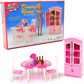 Дитяча іграшкова меблі Глорія Gloria для ляльок Барбі столова 24011. Облаштуйте ляльковий будиночок