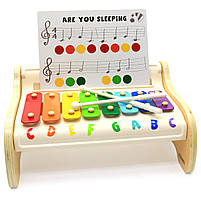 Іграшковий ксилофон дитячий Top Bright Music Toy, дерев'яний, ноти, палички 30*19*14 см (120407), фото 2